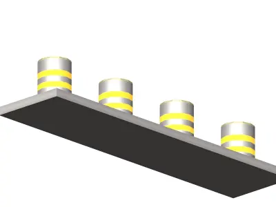 Car metal barrier Low-poly 3D model