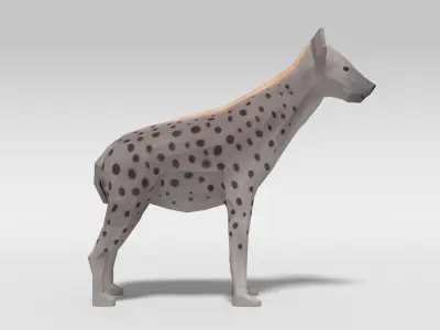 Low Poly Cartoon Hyena Low-poly 3D model