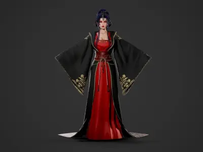 Chinese Noble Lady - Game Ready Low-poly 3D model