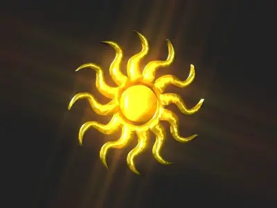 Wavy sun 3d Low-poly 3D model