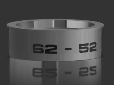 62mm to 52mm Aftermarket Gauge Adapter Free 3D print model