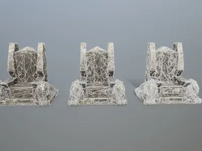 Lion Throne Low-poly 3D model