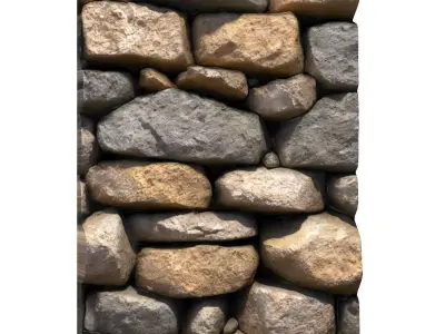 Grungy Rock Retaining Wall 3D print model