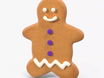 Gingerbread Cookie 7 Low-poly 3D model