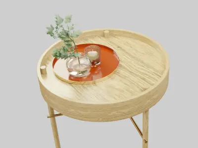 round table home decal furniture  Low-poly 3D model