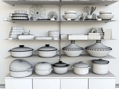 Set of dishes 3D model