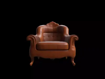 3d Model Stylish Room Interior With Comfortable Lounge Chair 3D model