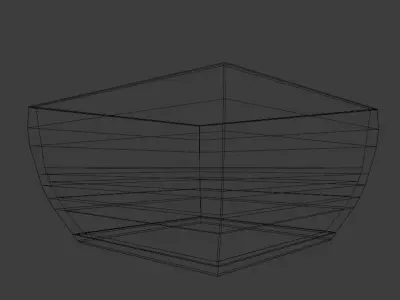 Low Poly Yellow Chinese Fruitbowl  Low-poly 3D model