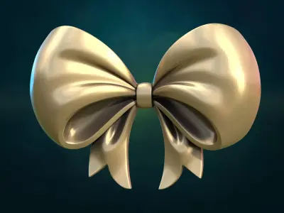 Bow ribbon billowing 3D print model