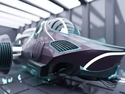 Spaceship futuristic spacecraft Free 3D model