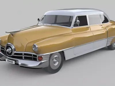 Mid-Century Classic Sedan Generic Vintage Car 3D Asset Low-poly 3D model