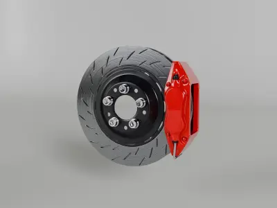 Car Tire and Brake High Poly 3D model