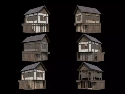 Medieval Village Pack  - 6 Assets - 4K Textures Game Ready Low-poly 3D model purchase