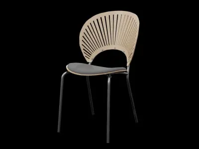 TRINIDAD Chair-oak wood Low-poly 3D model