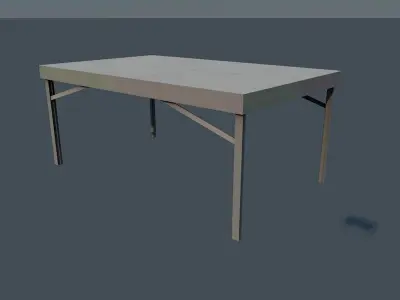 AluminumTable table Low-poly 3D model