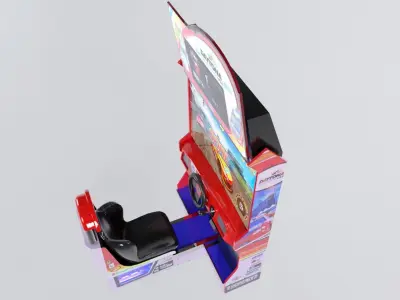 Low Poly PBR Daytona car racing game machine Low-poly 3D model