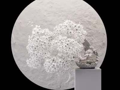 Bonsai sakura Low-poly 3D model