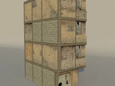Middle East destroyed house for game num03 Free 3D model