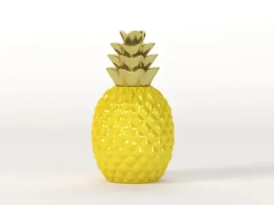 Elegant Ceramic Pineapple Centerpiece Decor 3D model