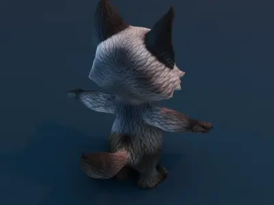Cartoon Silver Fox 3D Model Low-poly 3D model