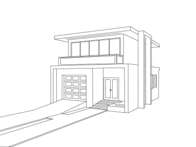 ESTATE HOUSE  Free low-poly 3D model