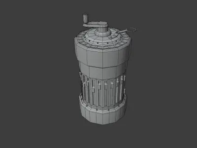 Curta wooden bowling pin Low-poly 3D model