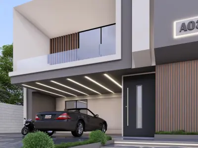 Modern Villa Modeled with SketchUp and Rendered with Lumion  3D model