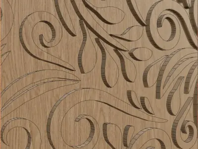 Decorative Wooden Wall Model 20 Low-poly 3D model