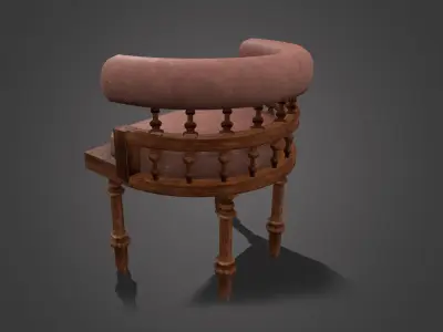 Old Chair  Low-poly 3D model