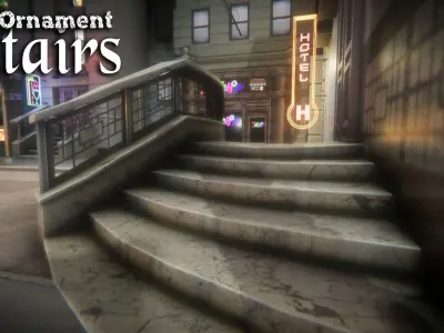 Ornament Stairs Low-poly 3D model