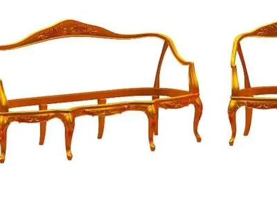 sofa frame Low-poly 3D model