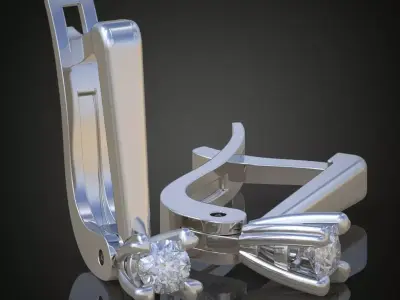 Earring 3D model 3D printable model 0156-7 3D print model
