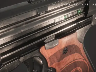 M-5D Prototype Blaster Low-poly 3D model