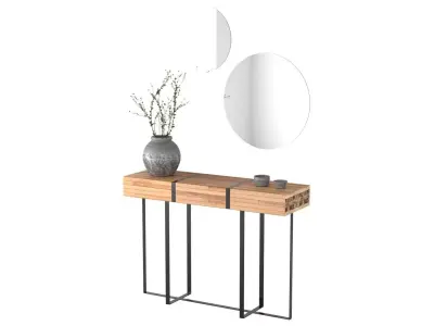 Entry Table D - Vase and Mirrors Low-poly 3D model
