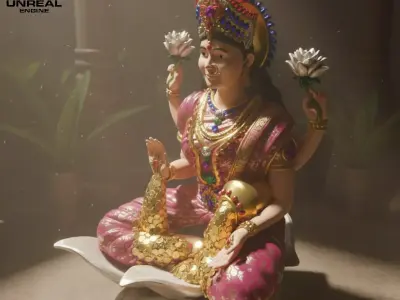 Goddess Lakshmi High-Detail  3D Model 3D print model