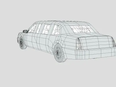 Cadillac Limousine 2006 Low-poly 3D model