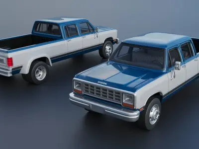 Dodge Ram W350 Crew Cab Dually 1983 3D print model