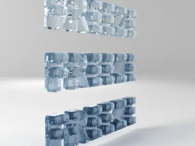 Freeze ice cubes Low-poly 3D model