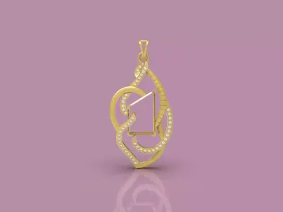 Fancy Gold Pendant - 0119 3D print model