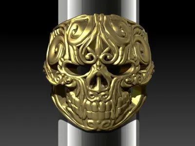 Heavy  Ring Boss Chief Skull  Jewel Man Woman 3D print model