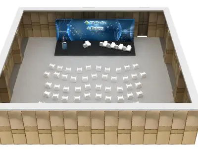 Ceremony Stage Decor 015 With Seating arrangement 3D model