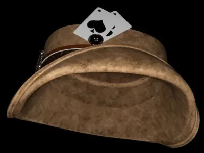 Steampunk Hat old card Low-poly 3D model