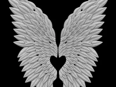 Wings Mural -relief CNC  3D print model