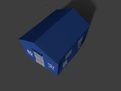 Large Tent structure Low-poly 3D model