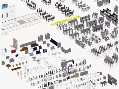 Revit Office Furniture Pack Collection 3D model