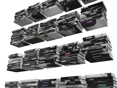 Books 150 pieces 3-5-3 Low-poly 3D model