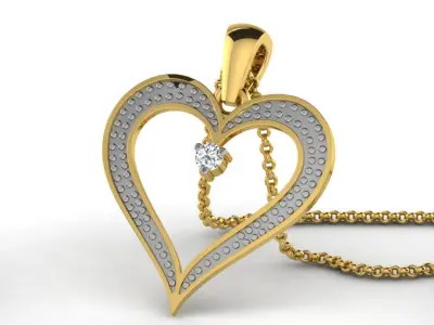 Women Heart Pendant 3D print model