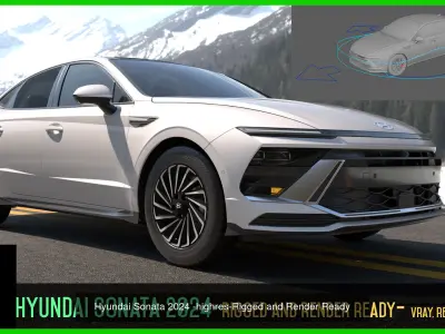 7 Rigged and Render Ready High Quality Cars Bundle2 3D Model Pack