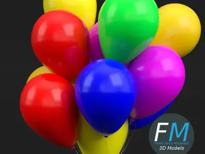 Bunch of balloons 3D model