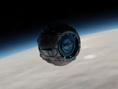 High poly sci-fi vehicle with interior Free 3D model